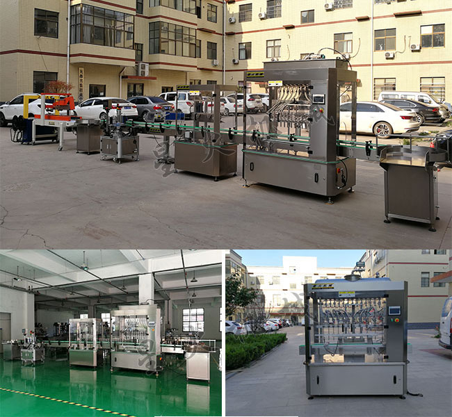 南京星火廠房柿子醋全自動灌裝機(jī)及液體灌裝流水線展示圖