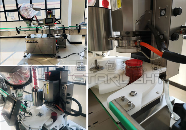 星火瓶裝自動化醬料封口機械細節(jié)展示