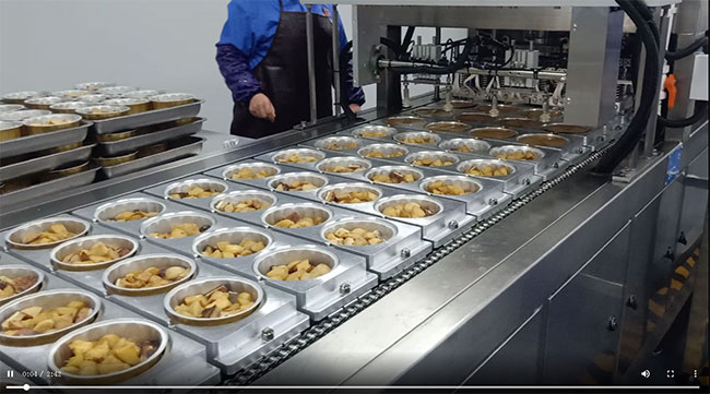 鋁箔盒預制菜全自動連續(xù)式封口機操作視頻