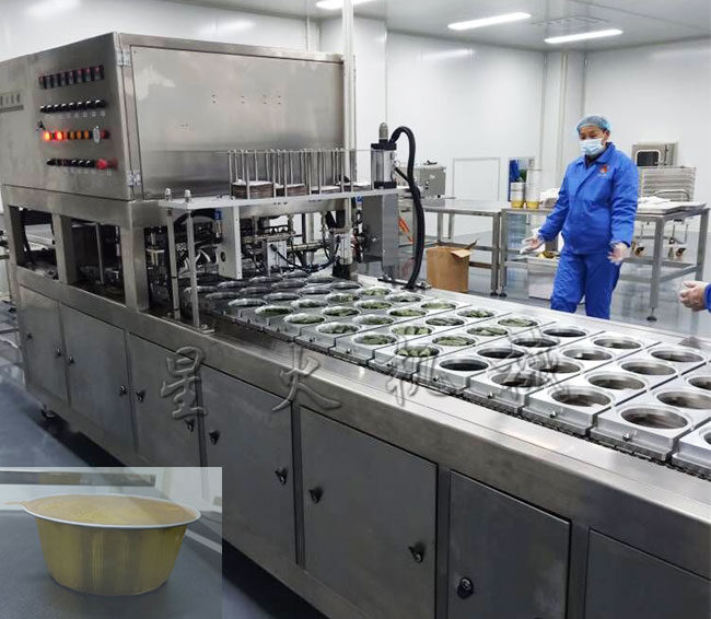 鋁箔碗預(yù)制菜封口包裝機設(shè)備展示